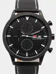 Черный мужские наручные часы Mini Focus MF0015G с хронографом, в подарочной упаковке