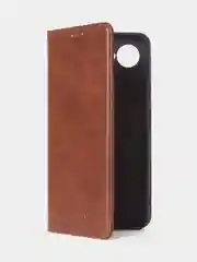 Коричневый чехол-книжка GQ для Realme C30 / Realme C30s / Realme Narzo 50i Prime из кожи
