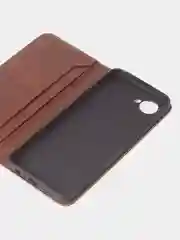 Коричневый чехол-книжка GQ для Realme C30 / Realme C30s / Realme Narzo 50i Prime из кожи