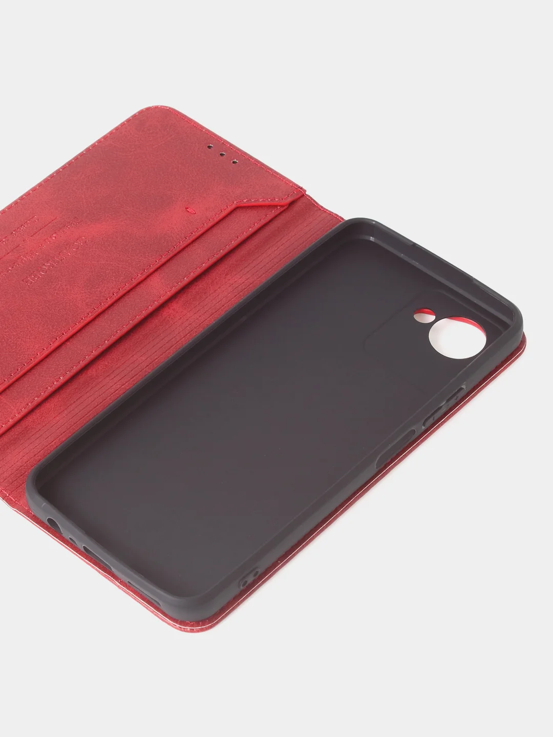 Красный чехол-книжка GQ для Realme C30 / Realme C30s / Realme Narzo 50i Prime из кожи