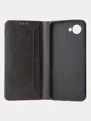 Черный чехол-книжка GQ для Realme C30 / Realme C30s / Realme Narzo 50i Prime из кожи