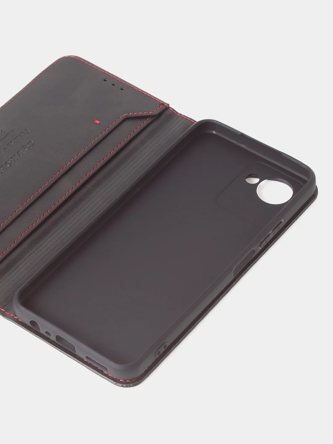 Черный чехол-книжка GQ для Realme C30 / Realme C30s / Realme Narzo 50i Prime из кожи