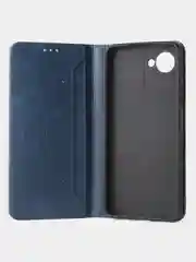 Синий чехол-книжка GQ для Realme C30 / Realme C30s / Realme Narzo 50i Prime из кожи