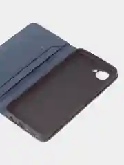 Синий чехол-книжка GQ для Realme C30 / Realme C30s / Realme Narzo 50i Prime из кожи