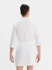 Белый халат домашний мужской вафельный