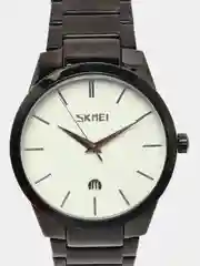 Серебряный мужские наручные часы Skmei 9140 с календарем в подарочной упаковке