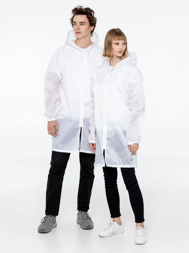 Белый дождевик мужской, женский, унисекс Rainman Zip, белый