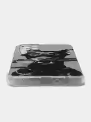 Серый чехол силиконовый на Samsung Galaxy A23 / Самсунг А23 прозрачный с рисунком, защита камеры