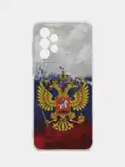 Синий чехол на Samsung Galaxy A33 5G / Галакси А33 5G прозрачный, с рисунком, защита камеры