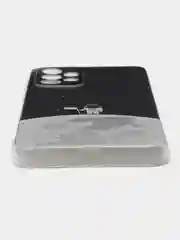 Серебряный чехол на Samsung Galaxy A33 5G / Галакси А33 5G прозрачный, с рисунком, защита камеры