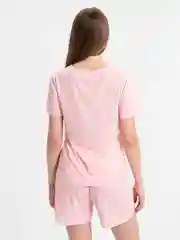 Коралловый меланж костюм летний: футболка, шорты
