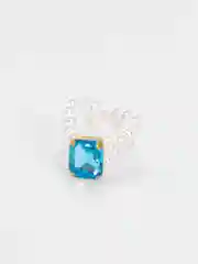 Кольцо женское из искусственного жемчуга, безразмерное с кристаллом Swarovski