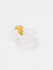 Кольцо женское из искусственного жемчуга, безразмерное с кристаллом Swarovski