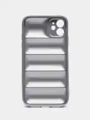Серебряный чехол с логотипом The North Face, на iPhone (Айфон) 11, 13, 14, 15, 7, 8 Plus, XXS, XR, 12 Pro Max, Plus