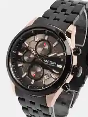 Хром мужские наручные часы Megir MS2154G, с хронографом, в подарочной упаковке