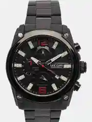 Серебряный мужские наручные часы Megir MS2063G, с хронографом, в подарочной упаковке