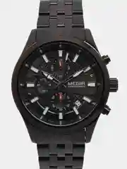 Черный мужские наручные часы Megir MS2154G, с хронографом, в подарочной упаковке