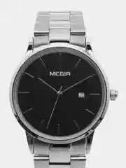 Черный мужские наручные часы Megir MS2164G, с календарём, в подарочной упаковке