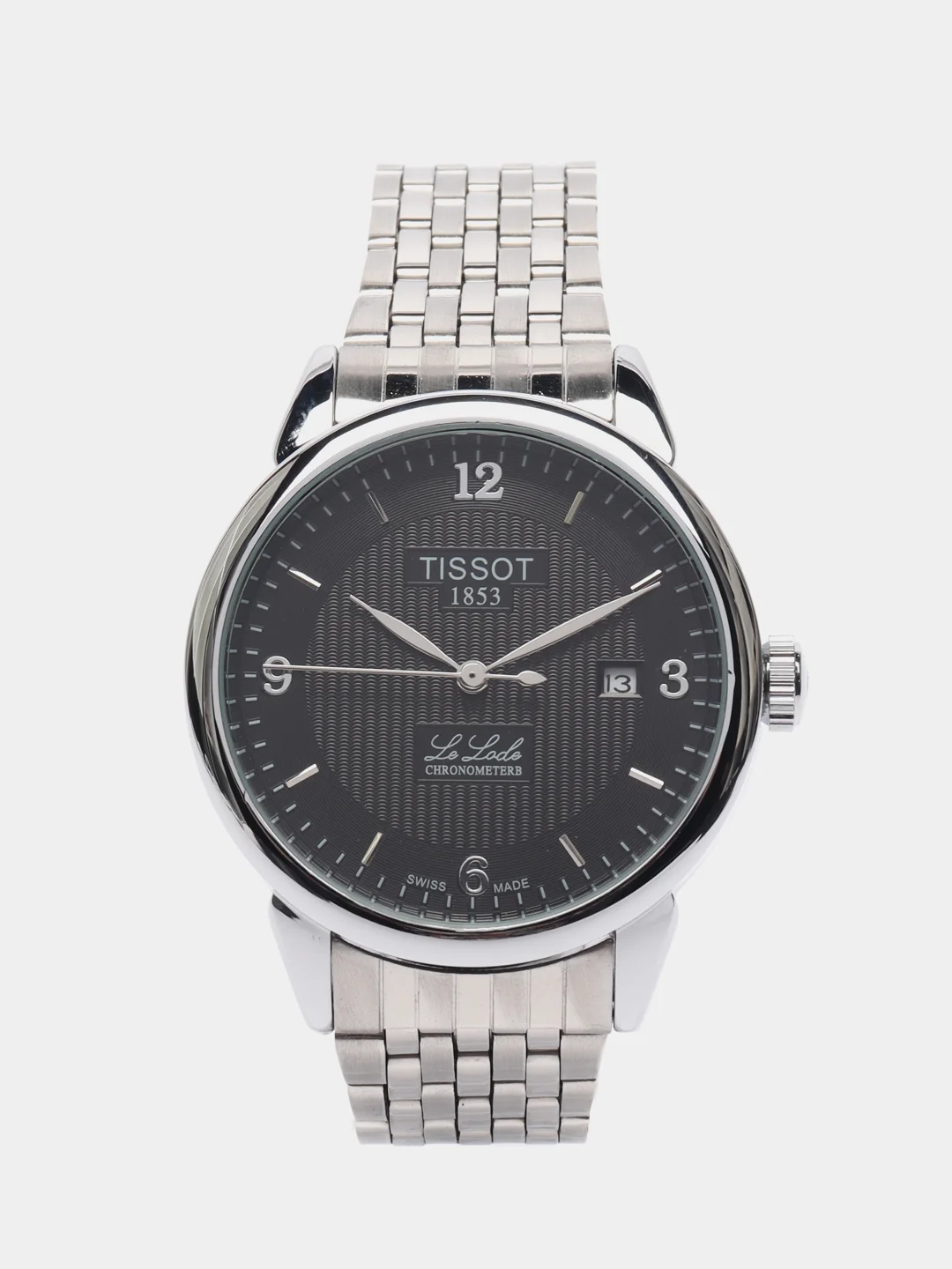 Серебряный часы наручные, механические, Tissot