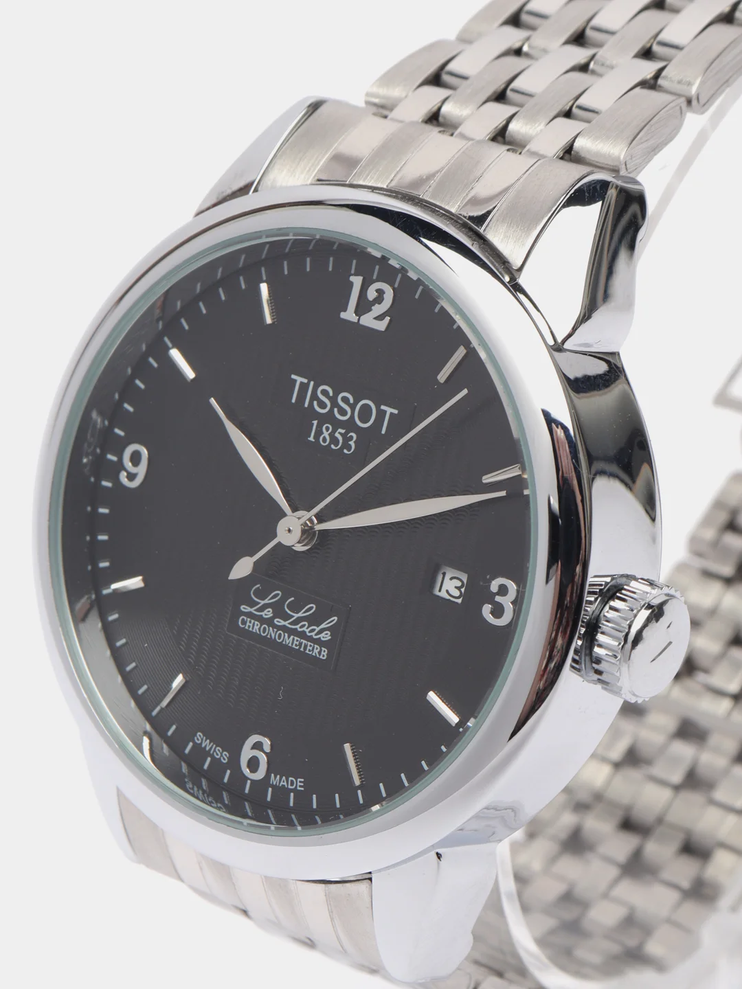 Серебряный часы наручные, механические, Tissot