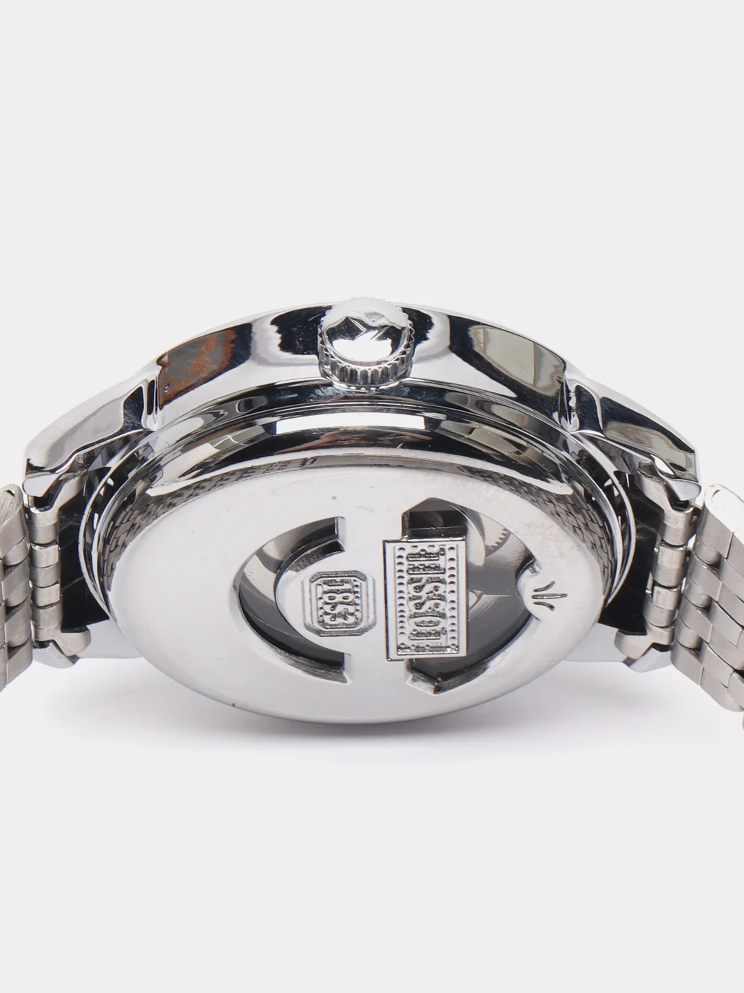 Серебряный часы наручные, механические, Tissot