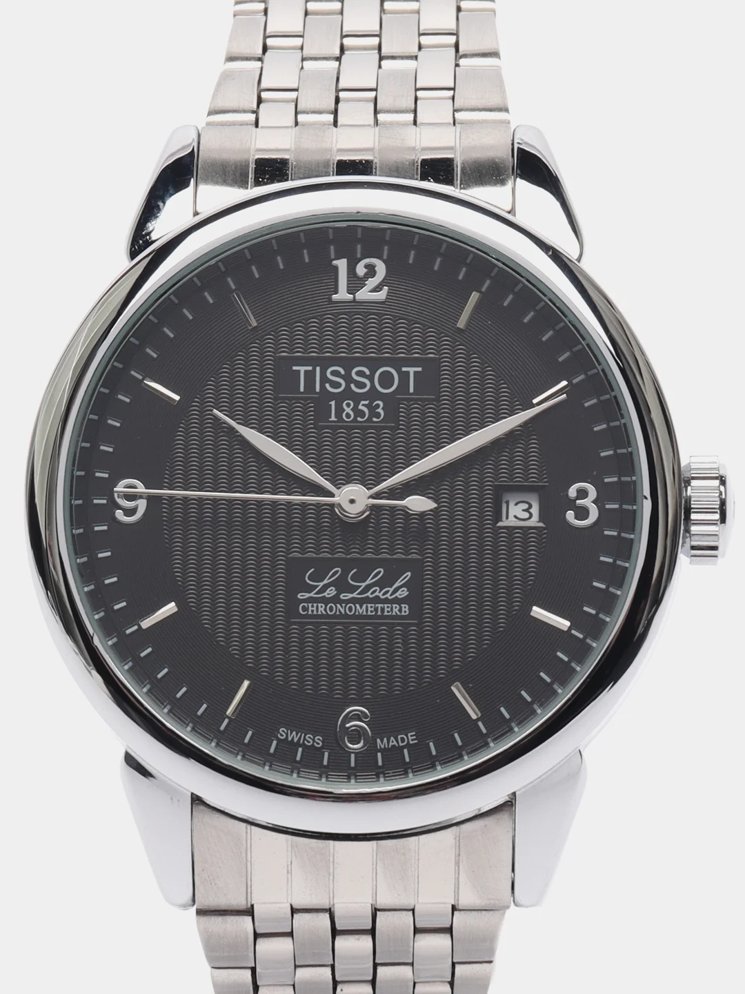Серебряный часы наручные, механические, Tissot