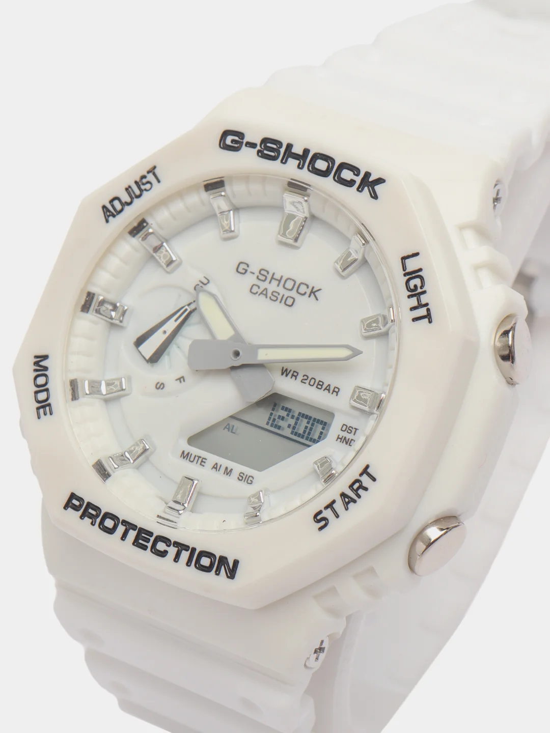 Белый наручные военные часы G-Shock, электронные, мужские