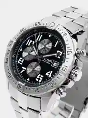 Серебряный мужские наручные часы Megir MS2030G, с хронографом, в подарочной упаковке
