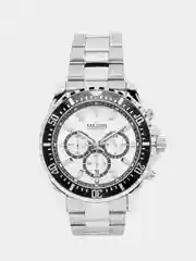 Серебряный мужские наручные часы Megir MS2064G, с хронографом, в подарочной упаковке