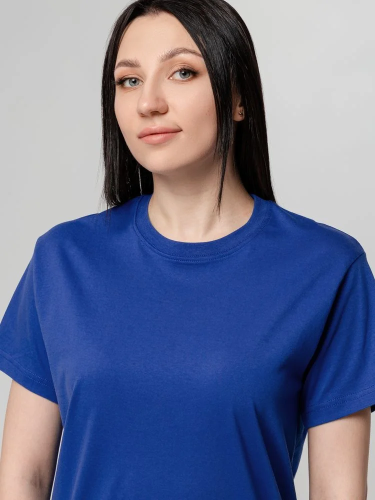 Синий футболка унисекс, мужская, женская T-Bolka 160, ярко-синяя
