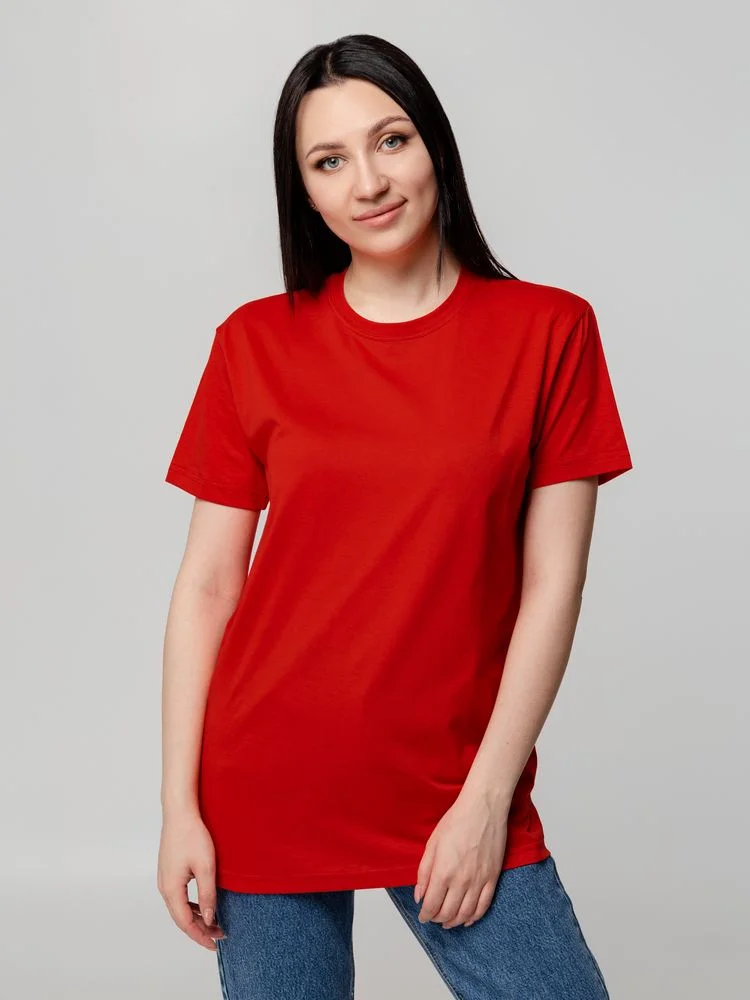 Красный футболка унисекс, мужская, женская T-Bolka 160, красная