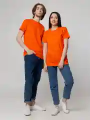 Оранжевый футболка унисекс, мужская, женская T-Bolka 160, оранжевая