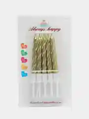 Золотой свечки для торта, 10 штук