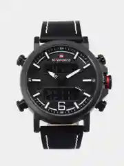 Серый мужские наручные часы Naviforce NF 9135 с календарём, в подарочной упаковке