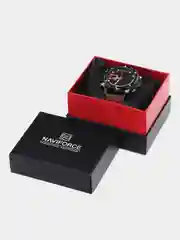 Бордовый мужские наручные часы Naviforce NF9172 с хронографом, в подарочной упаковке
