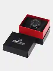 Черный мужские наручные часы Naviforce NF9177 с календарём, в подарочной упаковке