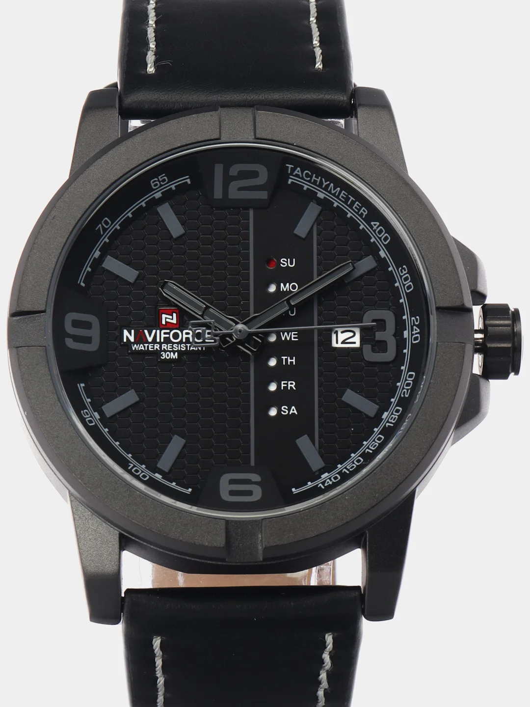 Черный мужские наручные часы Naviforce NF9177 с календарём, в подарочной упаковке
