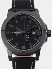 Черный мужские наручные часы Naviforce NF9177 с календарём, в подарочной упаковке