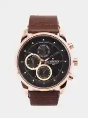 Коричневый мужские наручные часы Naviforce NF9148 с хронографом, в подарочной упаковке