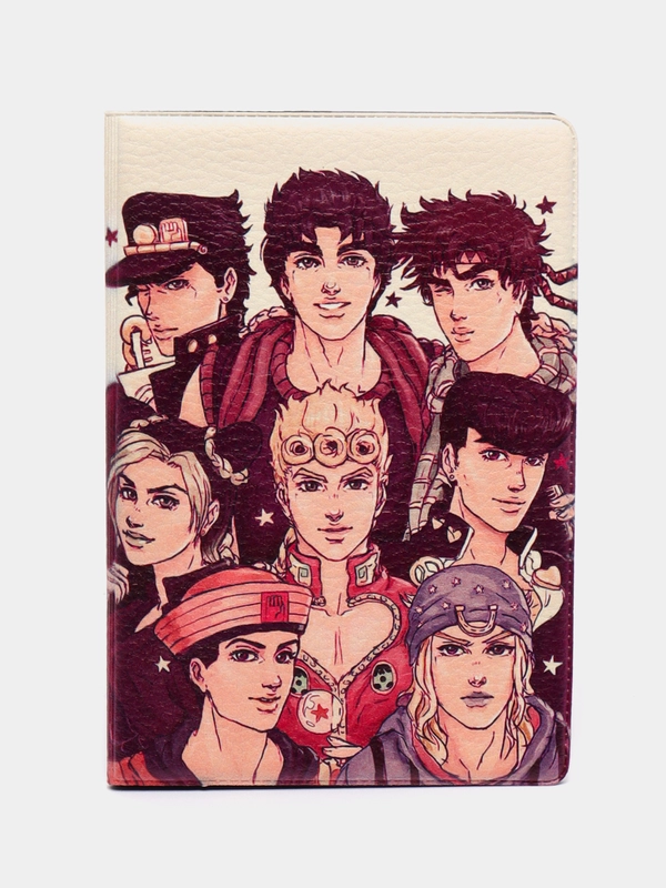 Обложка чехол на паспорт аниме Невероятные приключения Джо Джо (JoJos Bizarre Adventure)