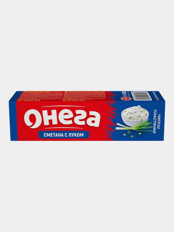 Онега Чипсы пластинки со вкусом сметаны с луком 90г