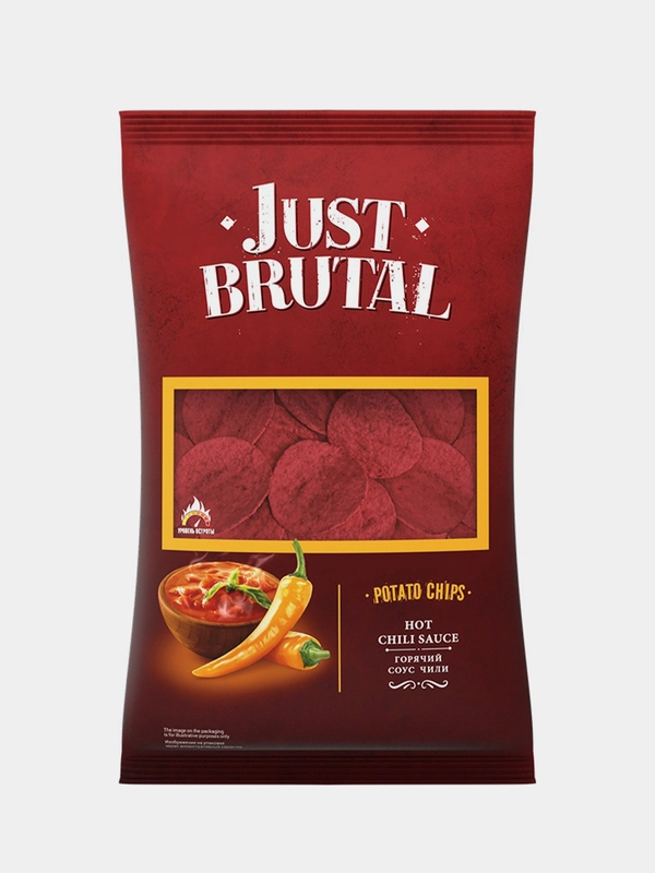 Just Brutal Чипсы со вкусом горячего соуса чили 85г купить по цене 79 ...