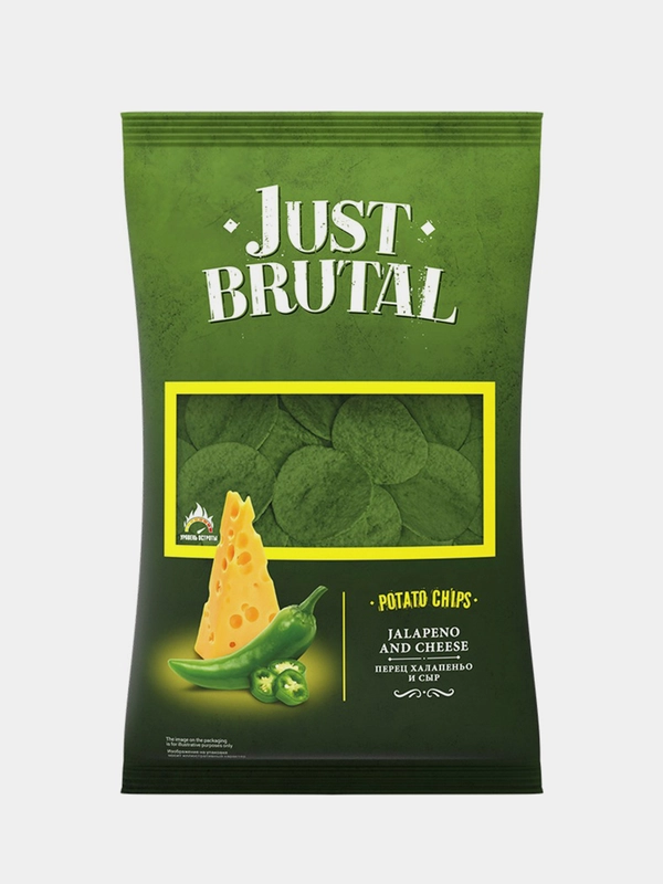 Чипсы Just Brutal со вкусом перца Халапеньо и сыра, 85г