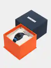 Голубой женские наручные электронные Led часы Skmei 1543 в подарочной упаковке