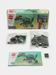 Зеленый конструктор Qman 1414 робот-трансформер Динобот, 6 в 1, 1 штука