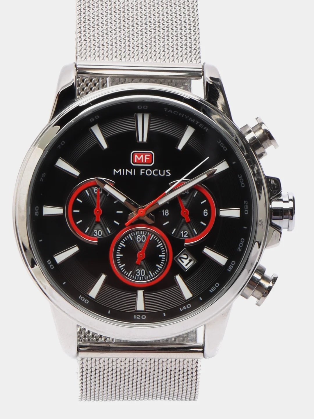 Серебряный мужские наручные часы Mini Focus MF0142G с хронографом, в подарочной упаковке