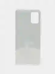 Серебряный чехол на Samsung Galaxy A71 4G / Самсунг А71 4G прозрачный, с рисунком, защита камеры
