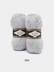 Серебряный пряжа Alize Lanagold, комплект 2 штуки, 3 штуки, 49% шерсть, 51% акрил, 100 г, 240 м,Ч1