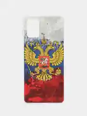Синий чехол на Samsung Galaxy A71 4G / Самсунг А71 4G прозрачный, с рисунком, защита камеры
