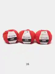 Коралловый меланж пряжа YarnArt Jeans комплект 3штуки 5штук (ч1) 55% Хлопок 45% Акрил 50г 160м Ярн Арт Джинс